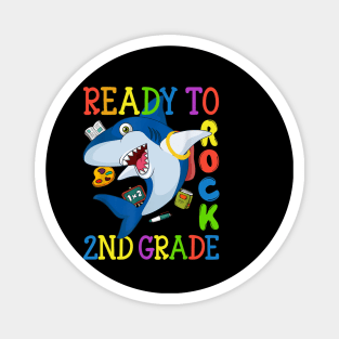 2nd Grade Dabbing Shark Back to School Kids Girls Boys Gift Magnet